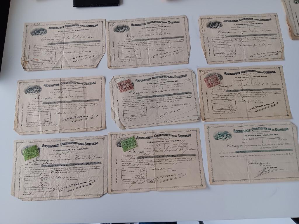 Oud polissen Assurantie Compagnie Schelde Antwerpen 1925, Verzamelen, Ophalen of Verzenden, Gebruikt