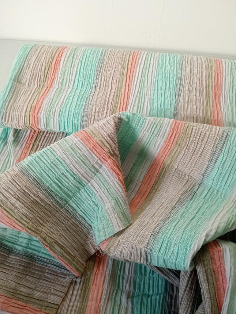 tissu smocké ligné pastel, Hobby & Loisirs créatifs, Neuf, Enlèvement ou Envoi, Coton, Bleu