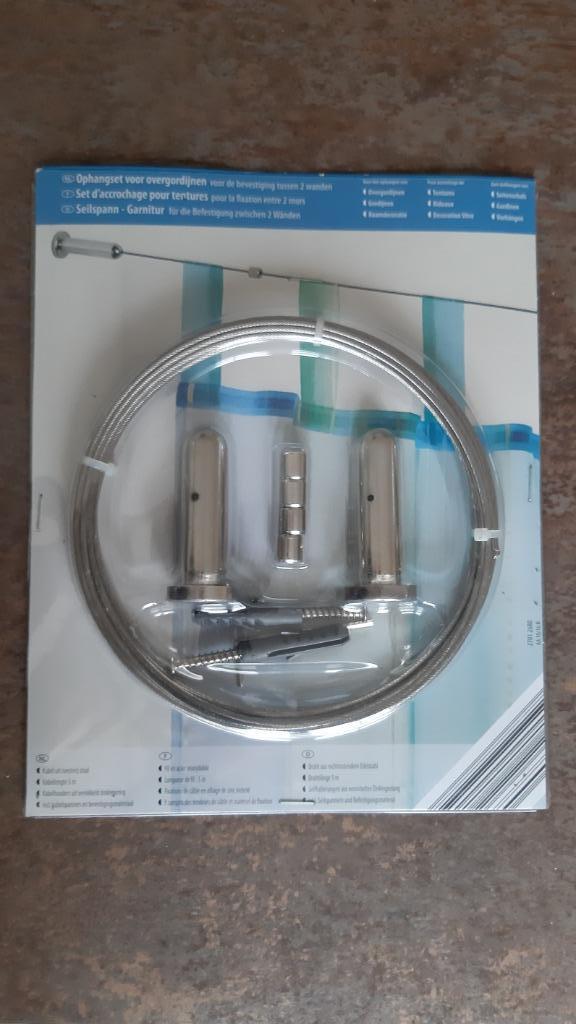 Fil en acier, set d'accroche pour tentures ou rideaux, Maison & Meubles, Ameublement | Rideaux & Stores à lamelles, Neuf, Enlèvement