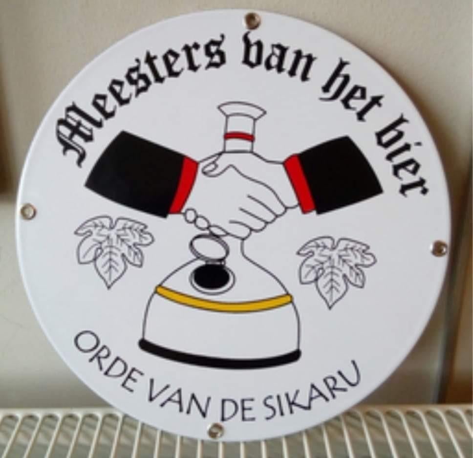 Emaille bordje Orde van de Sikaru GEZOCHT, Verzamelen, Biermerken, Ophalen of Verzenden, Zo goed als nieuw