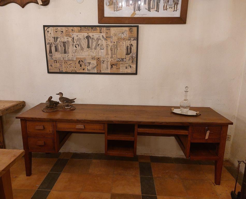 oud smal lang bureau  dubbelbureau  vintage bureau sidetable, Ophalen