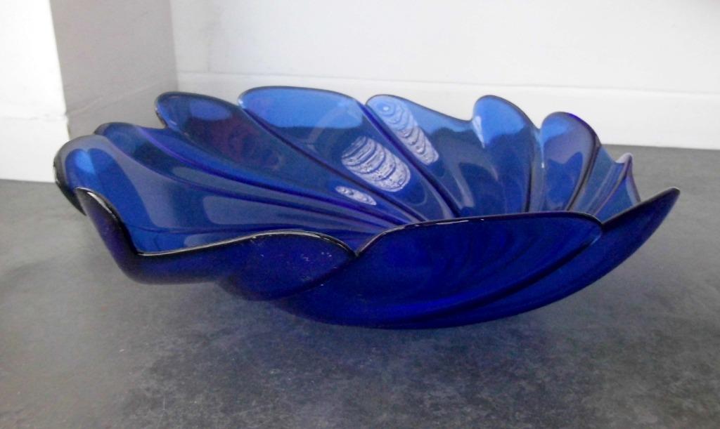 Vintage 70' Arcopal blauw 28 x 28 cm, Ophalen of Verzenden, Zo goed als nieuw, Blauw, Glas