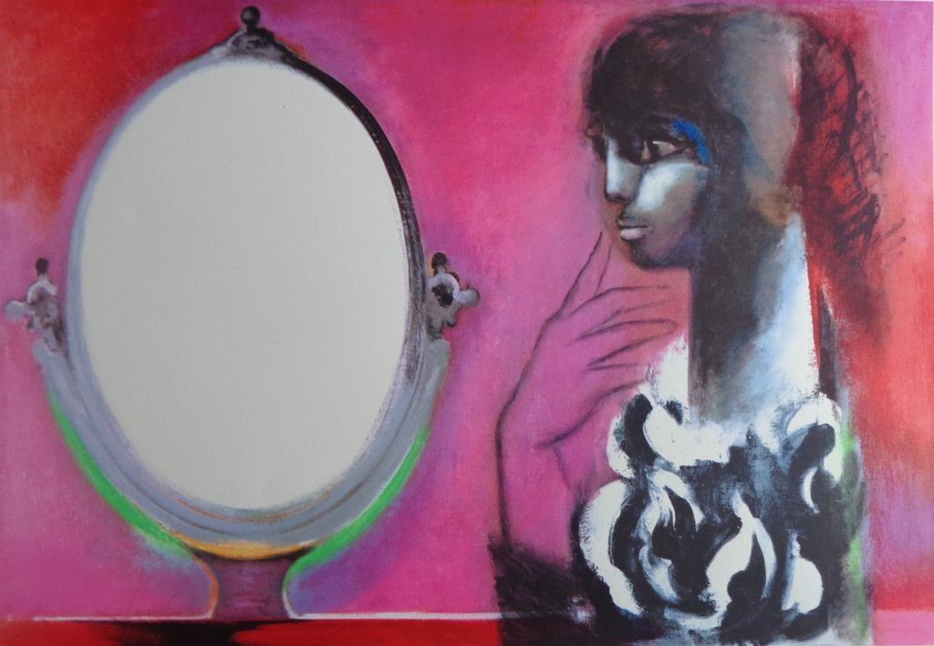 ROGER SOMVILLE / DE OPSCHIK / KLEURZEEFDRUK / 60x79cm / SIG, Antiquités & Art, Enlèvement ou Envoi