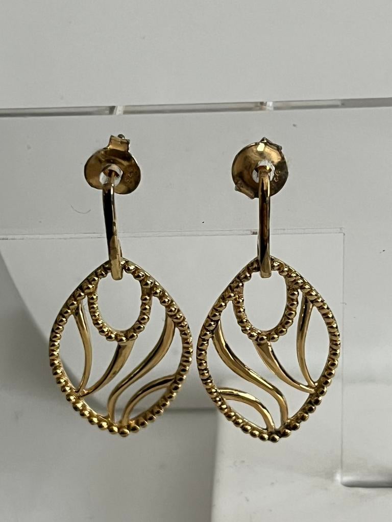 Nona silver vergulde oorbellen 925, Ophalen of Verzenden, Zo goed als nieuw