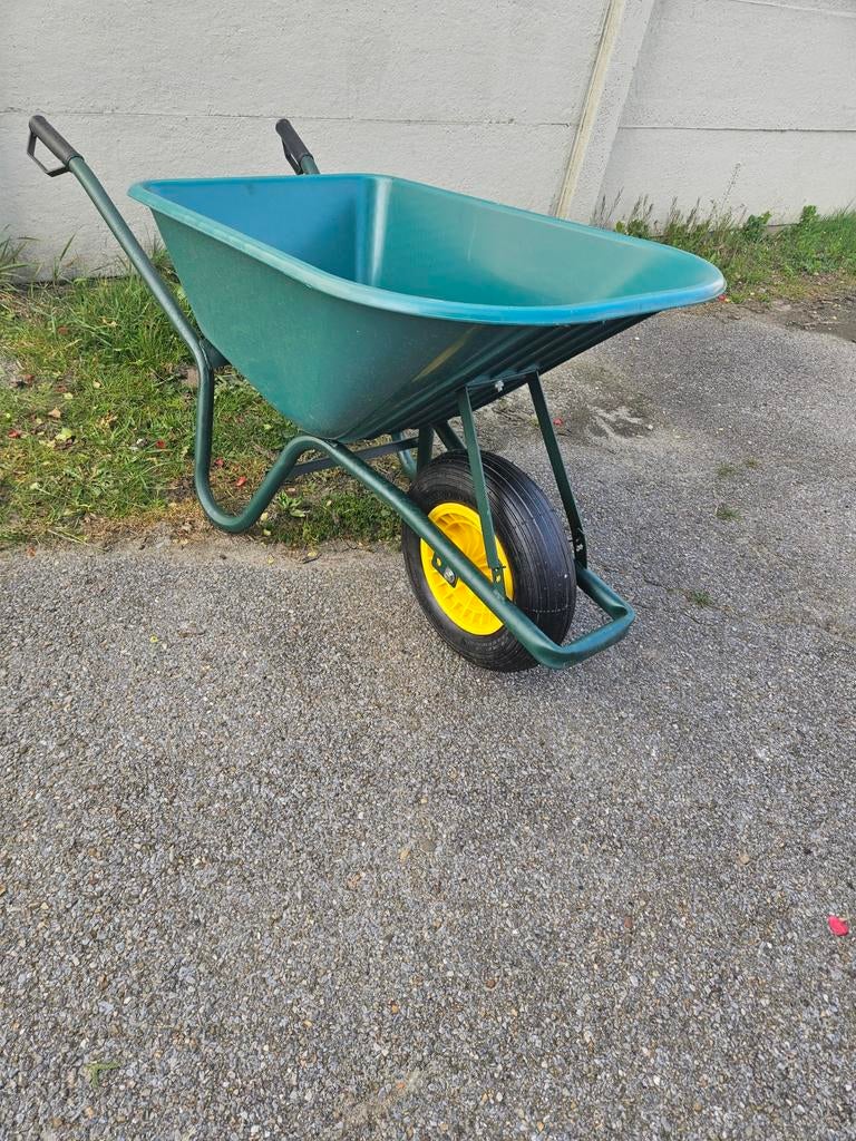 Brouette de jardin avec poubelle en plastique PVC verte à Ho, Jardin & Terrasse, Enlèvement