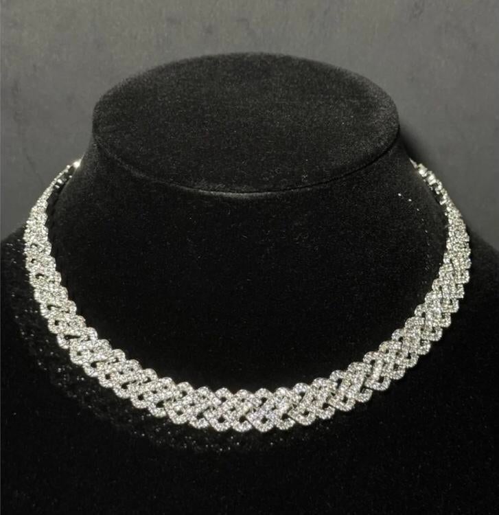 Swarovski halsketting met heldere kristallen, Ophalen of Verzenden, Gebruikt