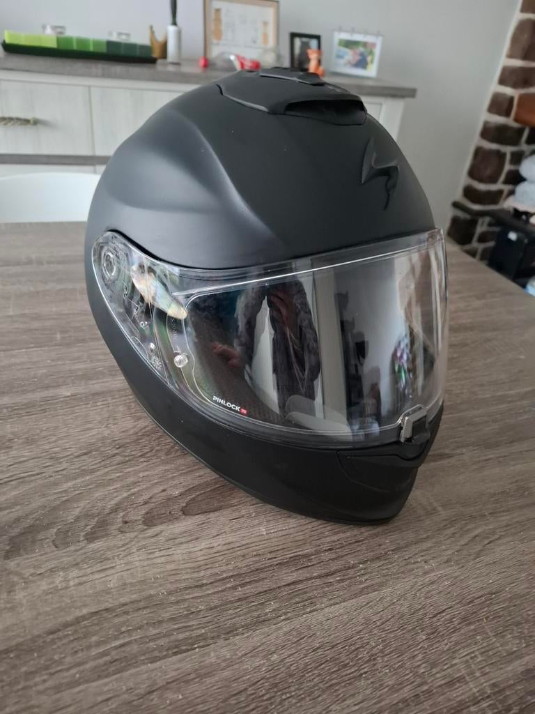 Scorpion helm carbon mat zwart maat M 58cm, Motoren, Ophalen, S