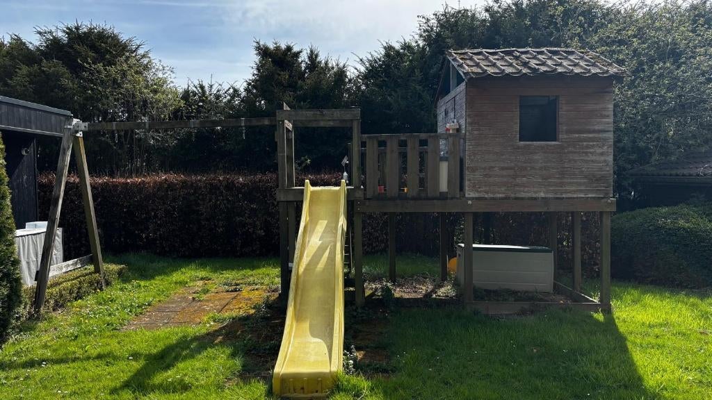 Module de jeux en bois avec portique balançoire, Enfants & Bébés, Enlèvement, Utilisé, Balançoire, Partie complémentaire