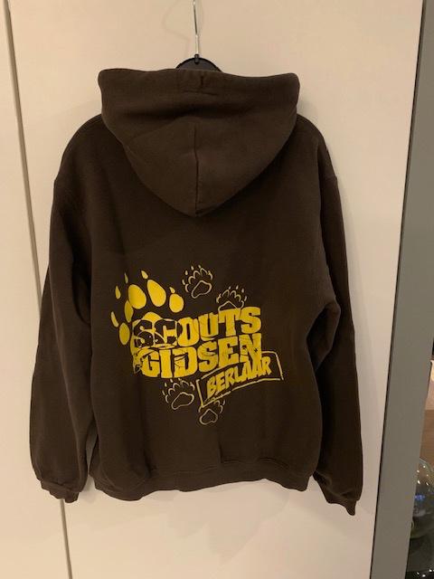 Scouts&gidsen Berlaar bruine sweater met opdruk: XS, Kinderen en Baby's, Jongen of Meisje, Scouts hopper, Ophalen of Verzenden