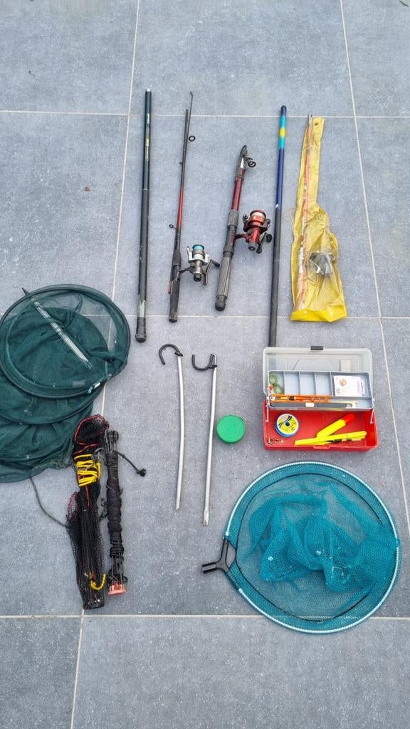 Lot vissersmateriaal / hengelsport, Watersport en Boten, Ophalen, Vaste hengel