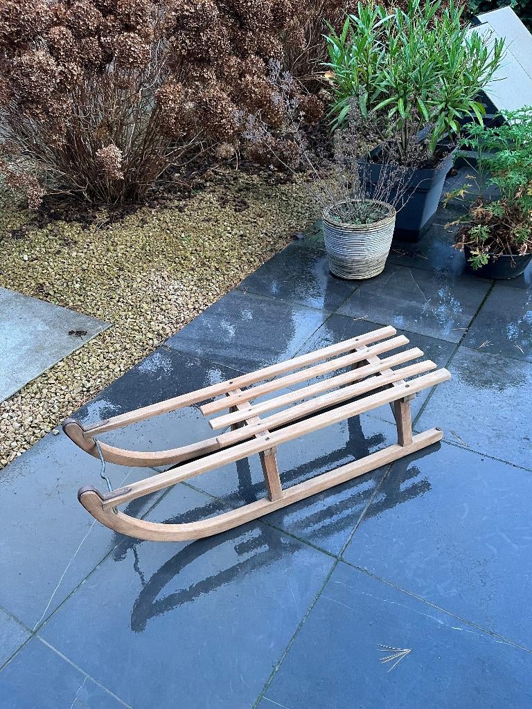 Houten slee, Kinderen en Baby's, Speelgoed | Buiten | Sleeën, Ophalen, Zo goed als nieuw, Hout