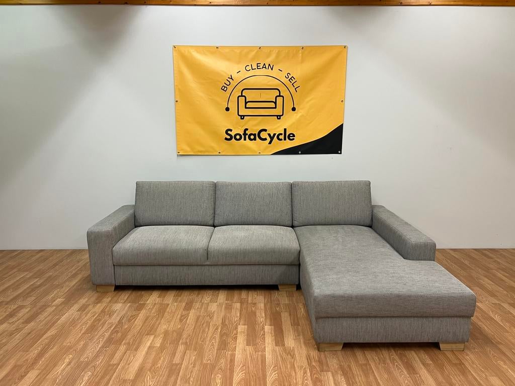 Siège d'angle gris - SofaCycle - Livraison - Nettoyé, Maison & Meubles, Canapés | Repose-pieds & Poufs, Enlèvement ou Envoi, Tissus