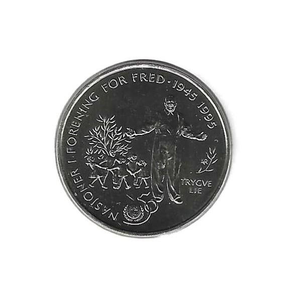Noorwegen, 5 Kroner 1995, 50th Ann. of the United Nations., Ophalen of Verzenden, Overige landen, Losse munt