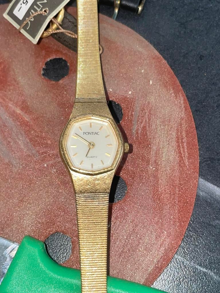 Lot antiek pontiac dameshorloges verguld goud, Handtassen en Accessoires, Ophalen, Goud, Verguld