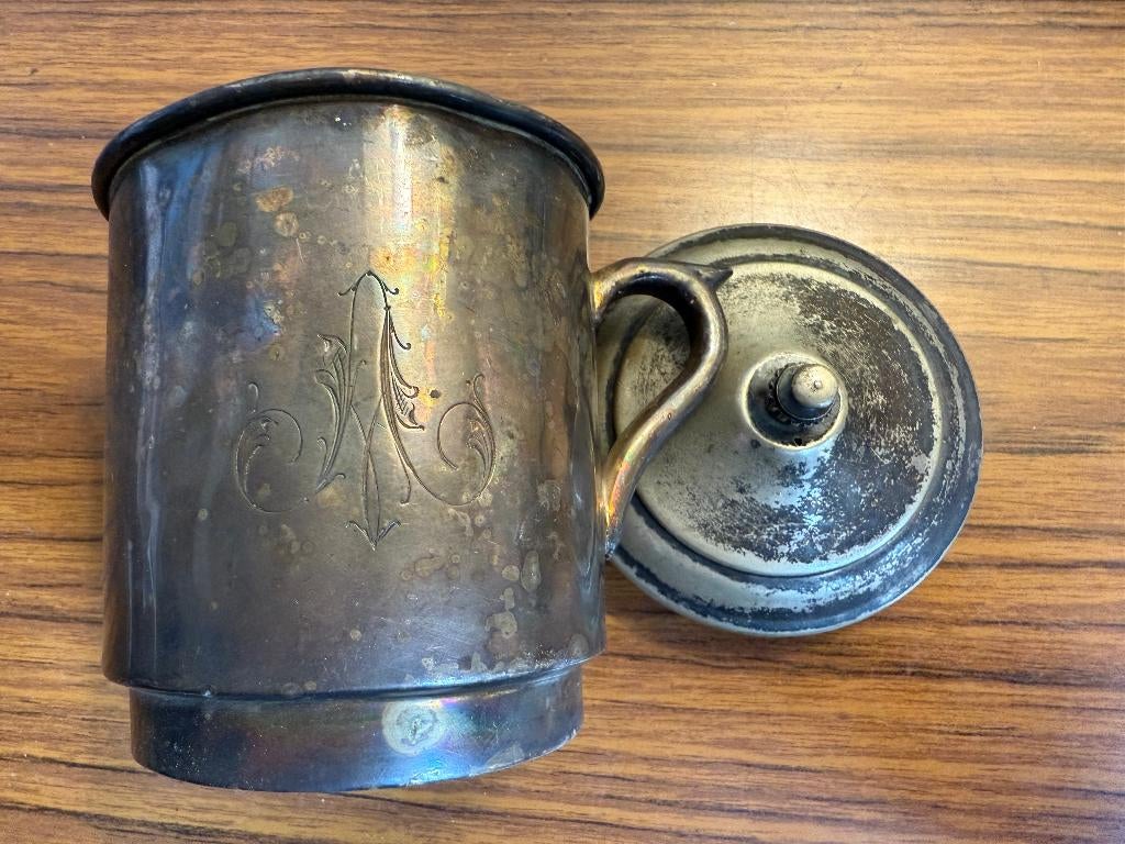 Set oude timbalen-individuele zilveren vergiet, Verzenden