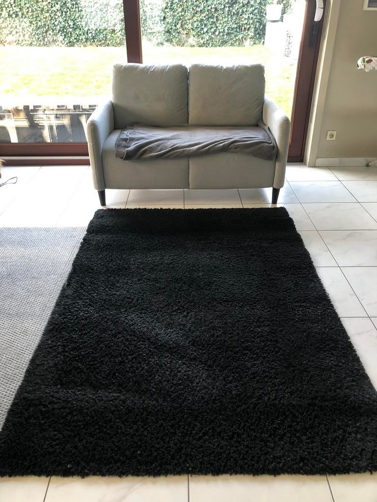 Poil haut mat 133 x 195 cm noir, 150 à 200 cm, 100 à 150 cm, Enlèvement, Rectangulaire