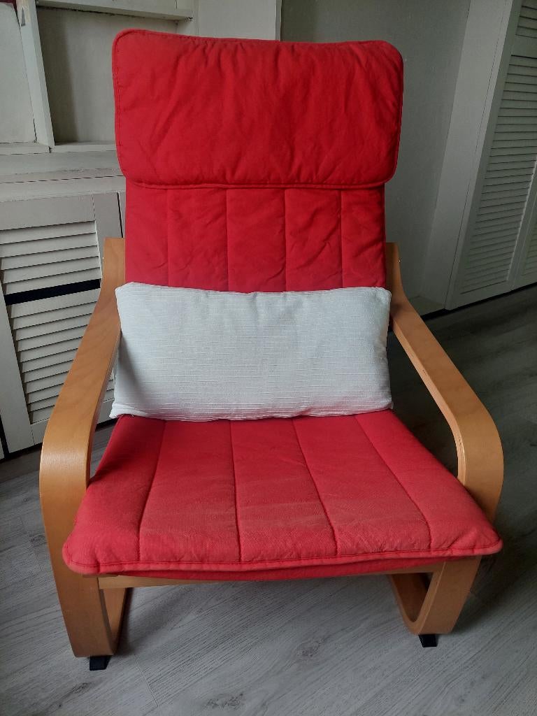 Fauteuil/chaise poäng rouge, Rouge, Comme neuf, Enlèvement, Une