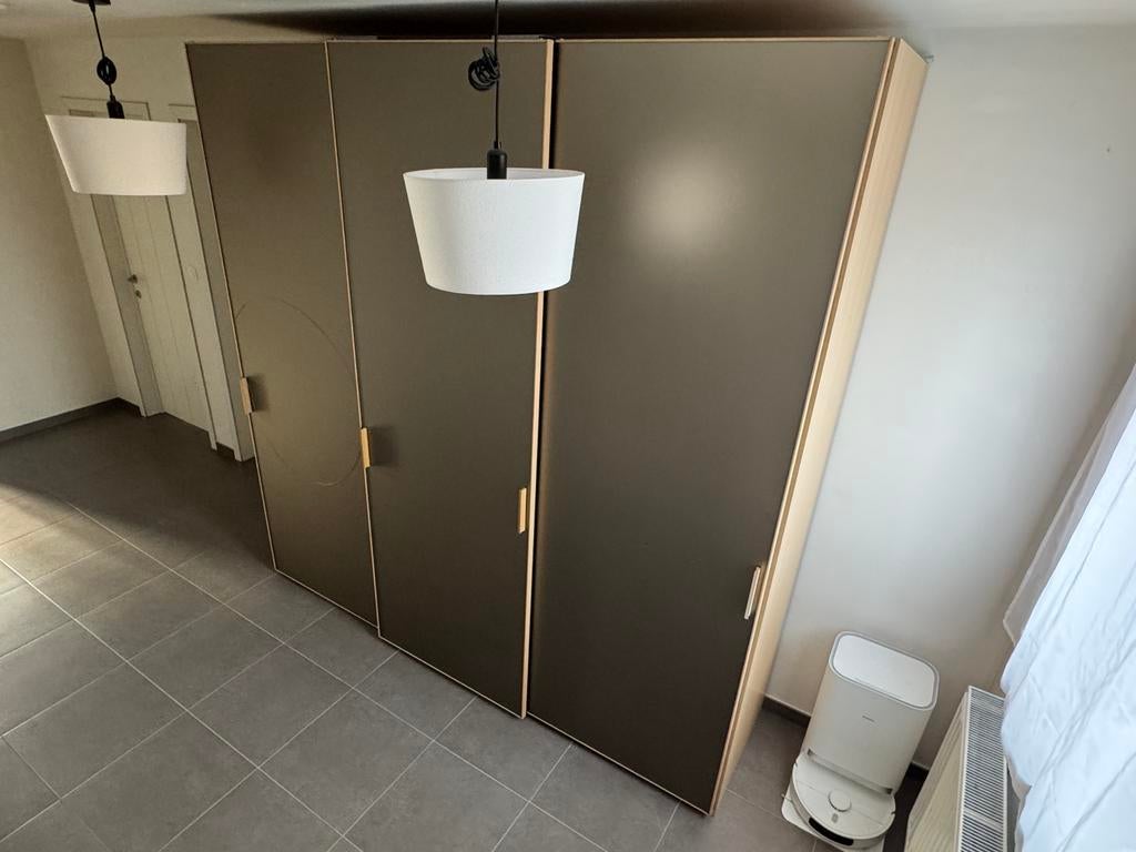 Premium grote (kleer) kast glazen deuren/eiken hout (schade), Huis en Inrichting, Kasten | Kleerkasten, Gebruikt, 200 cm of meer