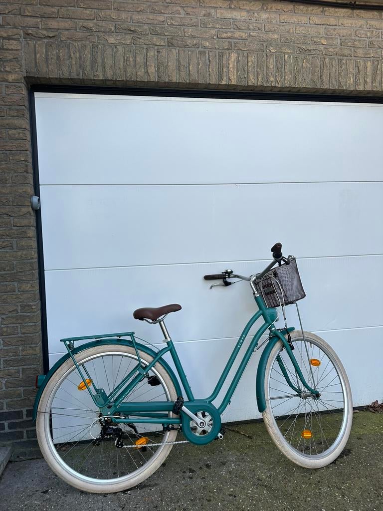 ELOPS stadsfiets 520 laag frame groen, Fietsen en Brommers, Ophalen, Zo goed als nieuw