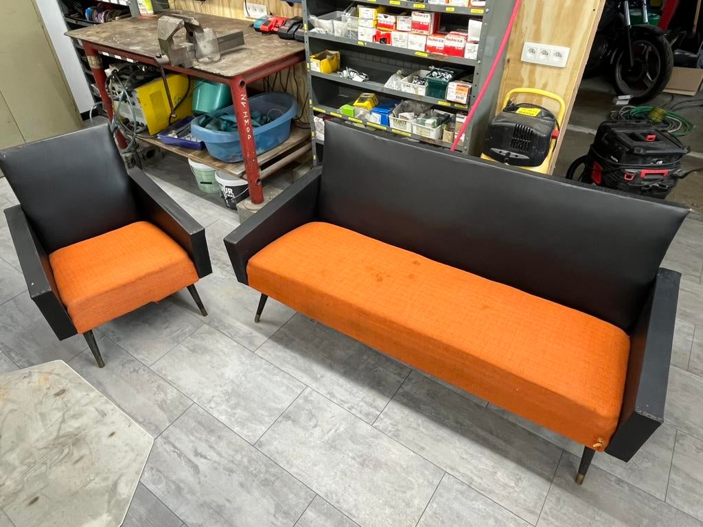 Vintage jaren 70 zetels, Huis en Inrichting, Fauteuils, Ophalen, Gebruikt