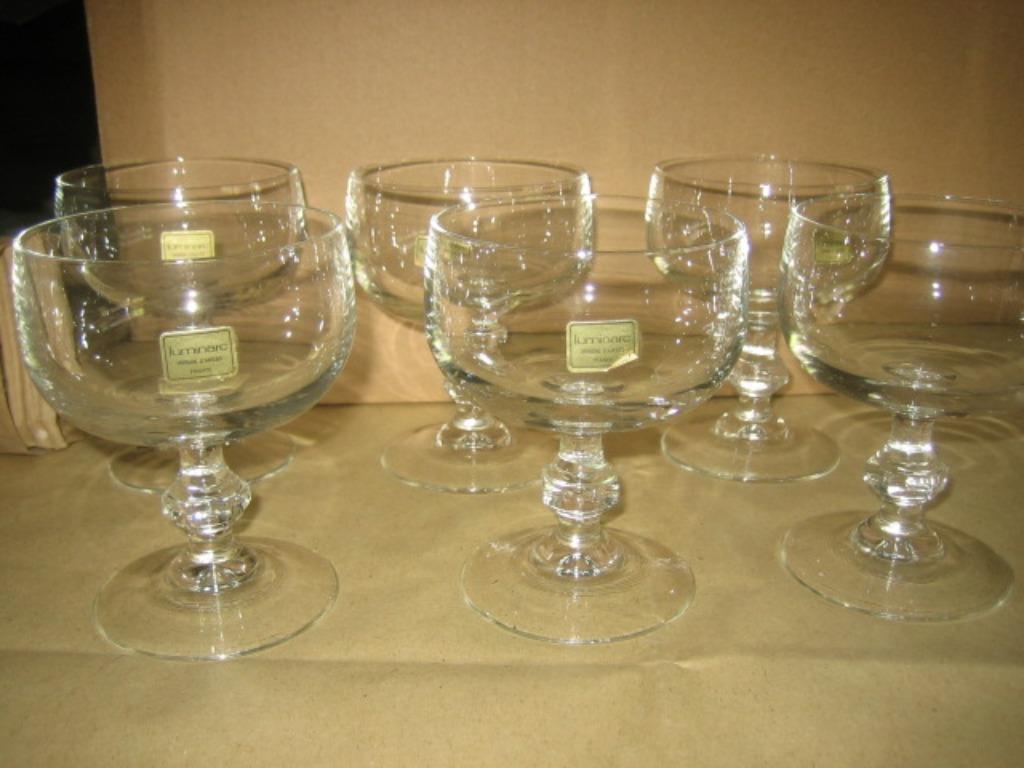 Coffret de 6 coupons à champagne vintage « Luminarc » France, Maison & Meubles, Uni, Verre ou Verres, Comme neuf, Verre