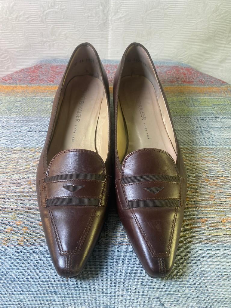 Elegante Peter Kaiser bruine leren pumps maat 40.5-41, Kleding | Dames, Peter Kaiser, Pumps, Bruin, Verzenden