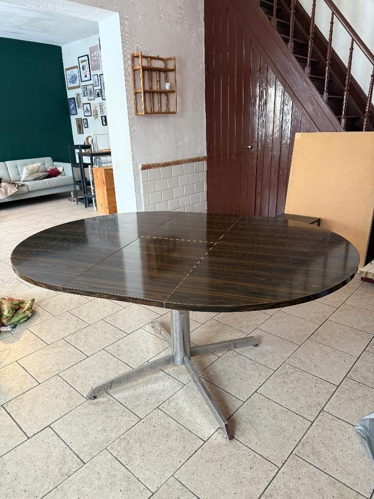 Table de salle à manger extensible, 150 à 200 cm, Cinq personnes ou plus, Rond, 100 à 150 cm