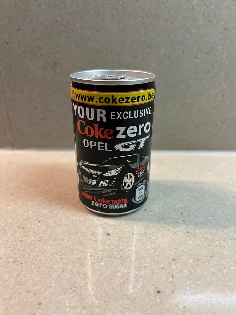 Coca Cola Zero 15 cl  wedstrijd Opel GT 31/10/2009, Verzamelen, Blikken, Ophalen of Verzenden, Zo goed als nieuw, Frisdrank, Overige merken