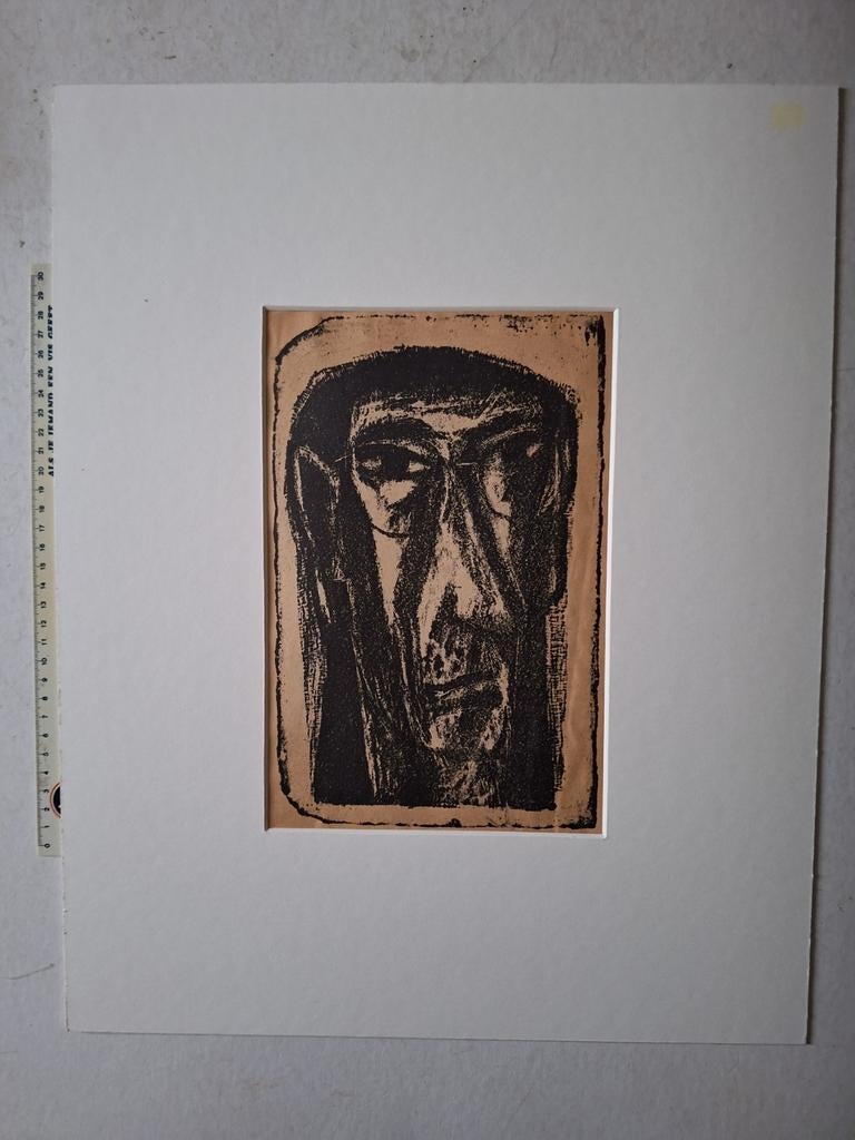 Litho Theo van der Horst "Man met bril", Ophalen of Verzenden