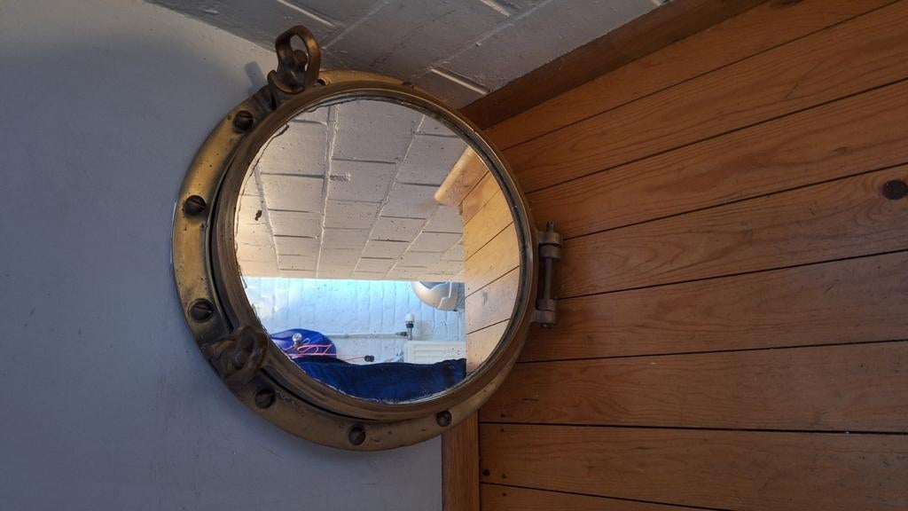 Automatische patrijspoort met spiegel, Verzamelen, Scheepvaart, Ophalen, Gebruikt