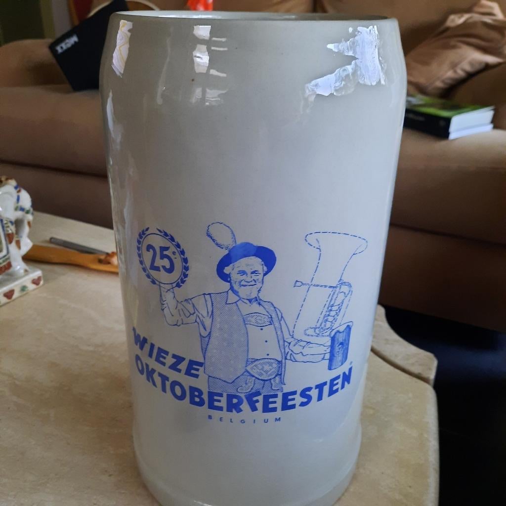 Bierpot / bierkan van Wieze oktoberfeesten 25e jaar . 5 L ., Ophalen of Verzenden, Zo goed als nieuw