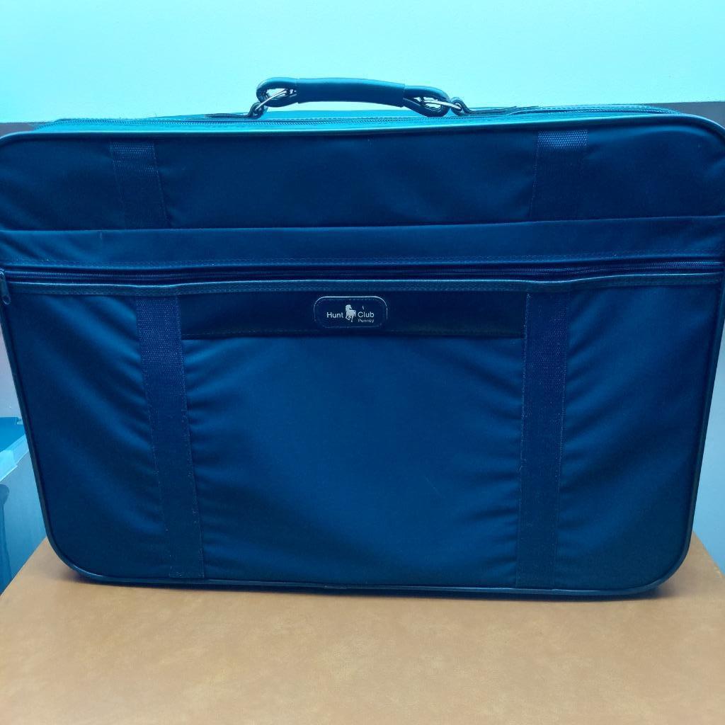 Vintage blauwe valies in textiel merk Hunt Club Penney, Handtassen en Accessoires, Koffers, Zo goed als nieuw, Minder dan 35 cm