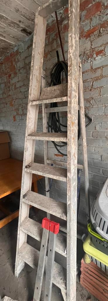 Metalen schilder, werk ladder, Doe-het-zelf en Bouw, Ophalen, Gebruikt, Ladder, Opvouwbaar of Inschuifbaar