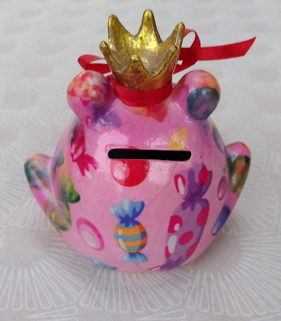 Spaarpot Pomme Pidou, origineel- roze met gekleurde snoepjes, Collections, Tirelires, Enlèvement ou Envoi, Neuf