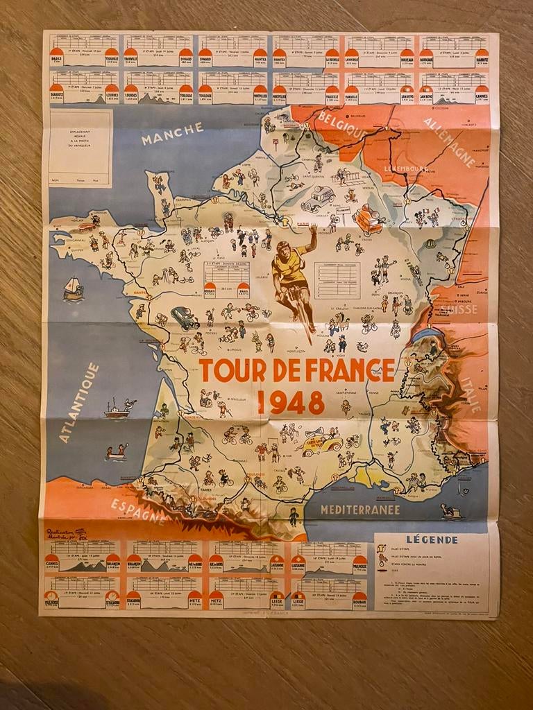 Guide cartographique original du Tour de France 1948 —rare !, Enlèvement ou Envoi, Comme neuf
