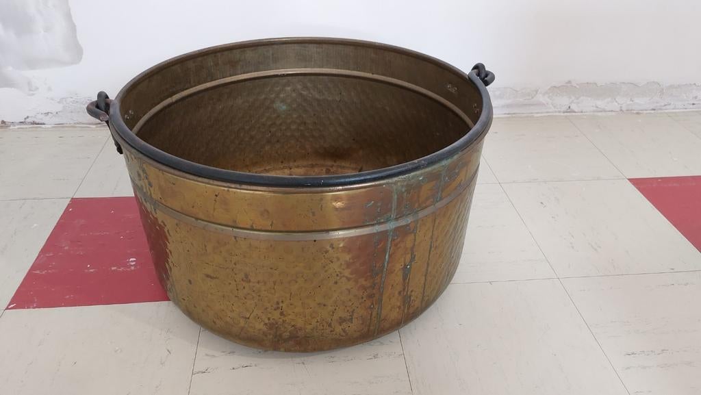 Grand seau en cuivre pour bois, Maison & Meubles, Enlèvement, Bois