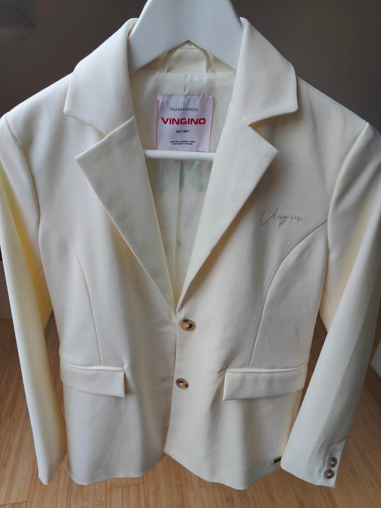 Vingino kostuumvest blazer communie beige maat 146/152, Kinderen en Baby's, Kinderkleding | Maat 146, Ophalen