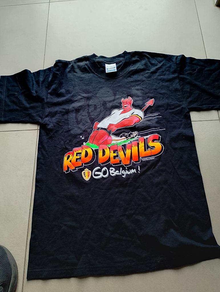 Voetbal t shirt vintage classic retro jaren 90 Rode Duivels, Maat M, Ophalen of Verzenden, Shirt
