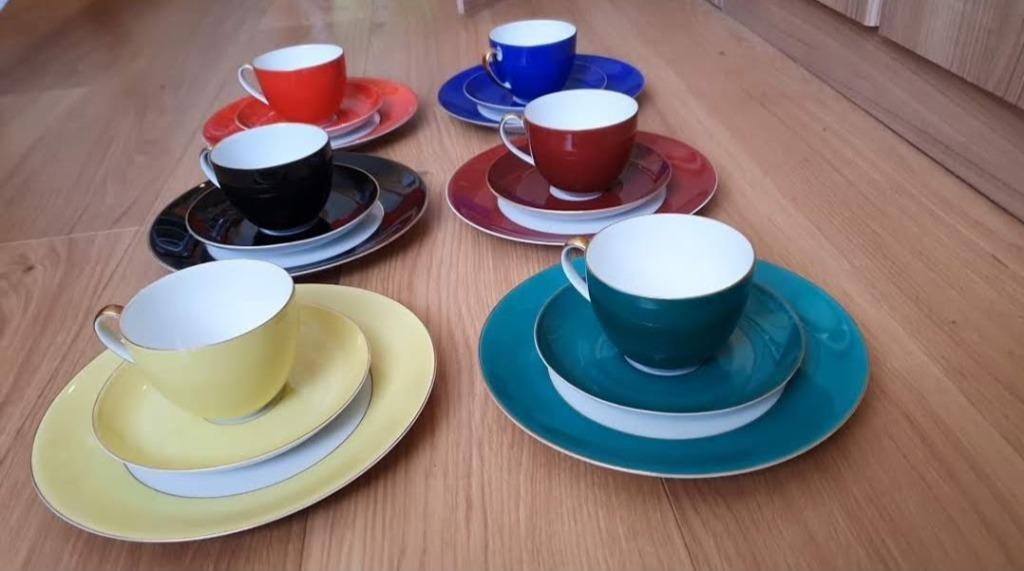 Retro porseleinen koffieservies ARZBERG jaren 1960, Antiek en Kunst, Antiek | Servies compleet, Ophalen