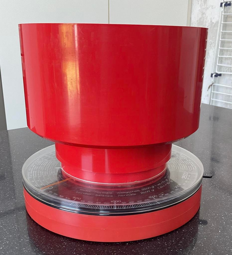 Vintage rode dieet- en keukenweegschaal, Ophalen of Verzenden