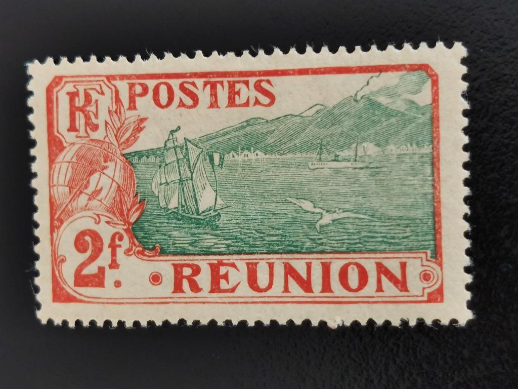 Réunion 1907 - Haven van Saint-Pierre - zeilboot *, Ophalen of Verzenden, Overige landen, Postfris