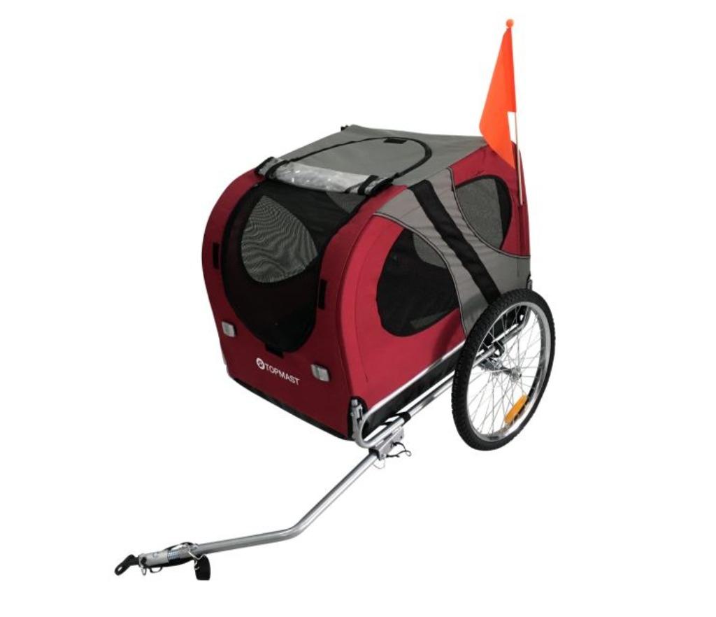 Chariot à vélo pliable pour chien rouge maintenant pour 129,, Animaux & Accessoires, Accessoires pour chiens, Enlèvement ou Envoi