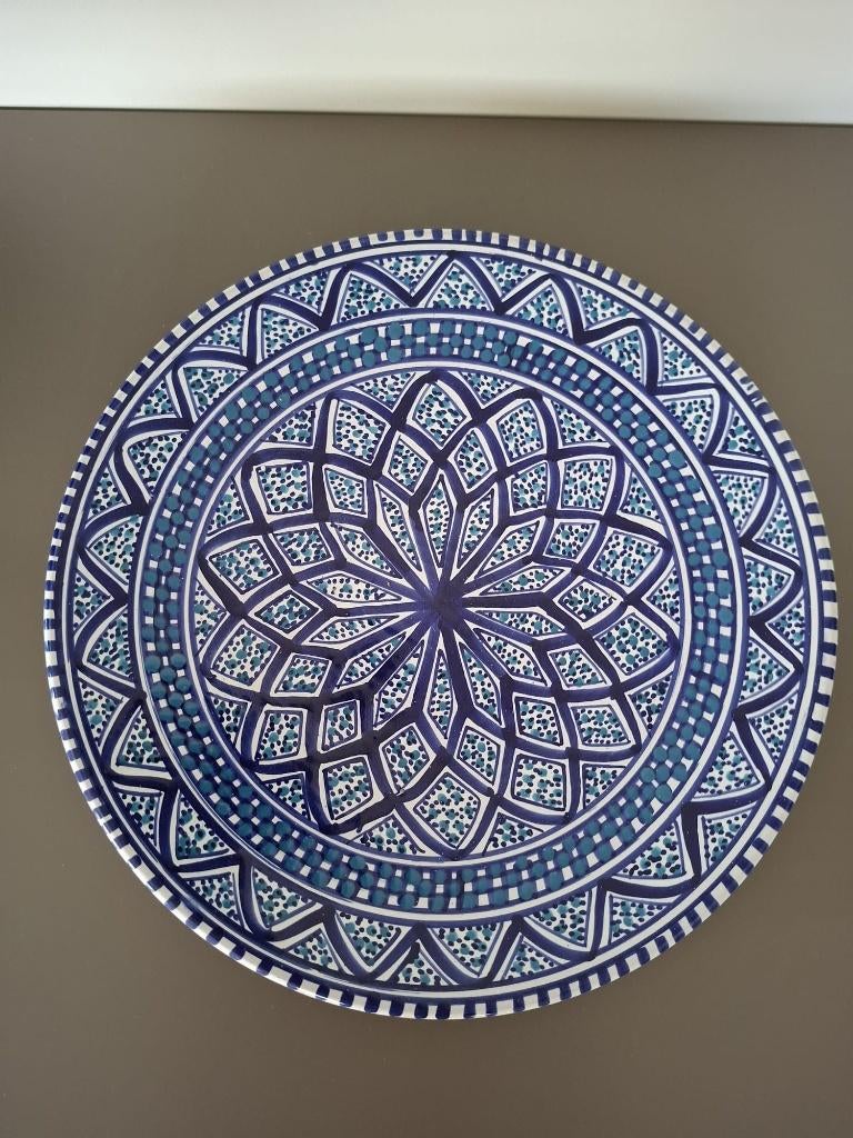 Handbeschilderd bord, Moins de 50 cm, Enlèvement ou Envoi, Poterie ou Porcelaine, Utilisé