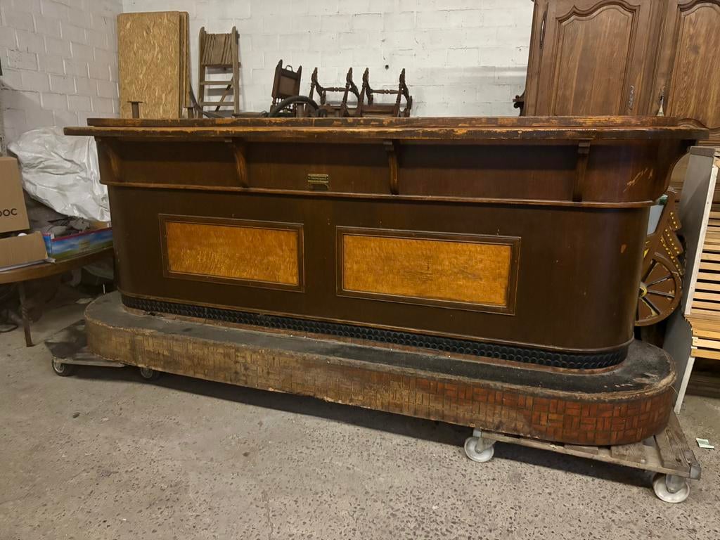 Comptoir bistrot chêne, plaque chêne, Antiquités & Art, Enlèvement ou Envoi