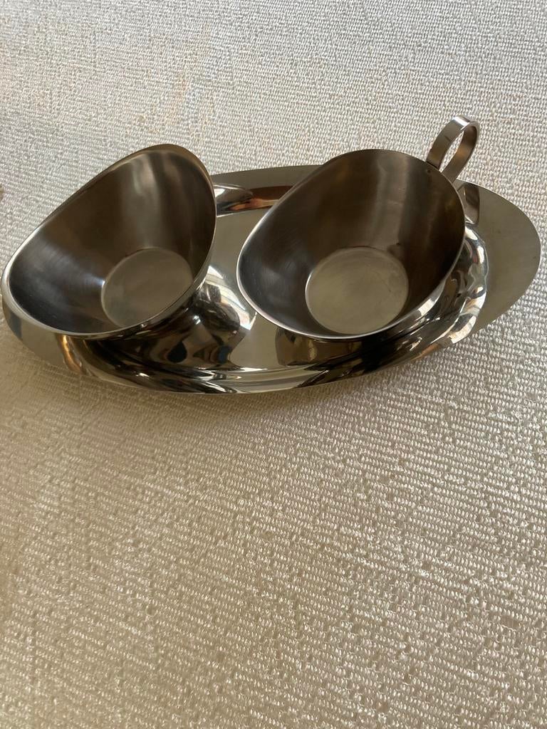 Sucrier pot lait plateau inox, Ophalen