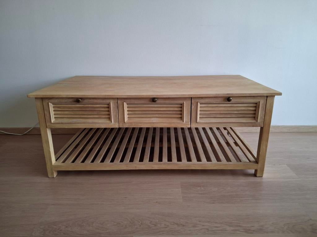 Salontafel / TV meubel met 3 lades, Ophalen, Gebruikt, 100 tot 150 cm, 50 tot 100 cm