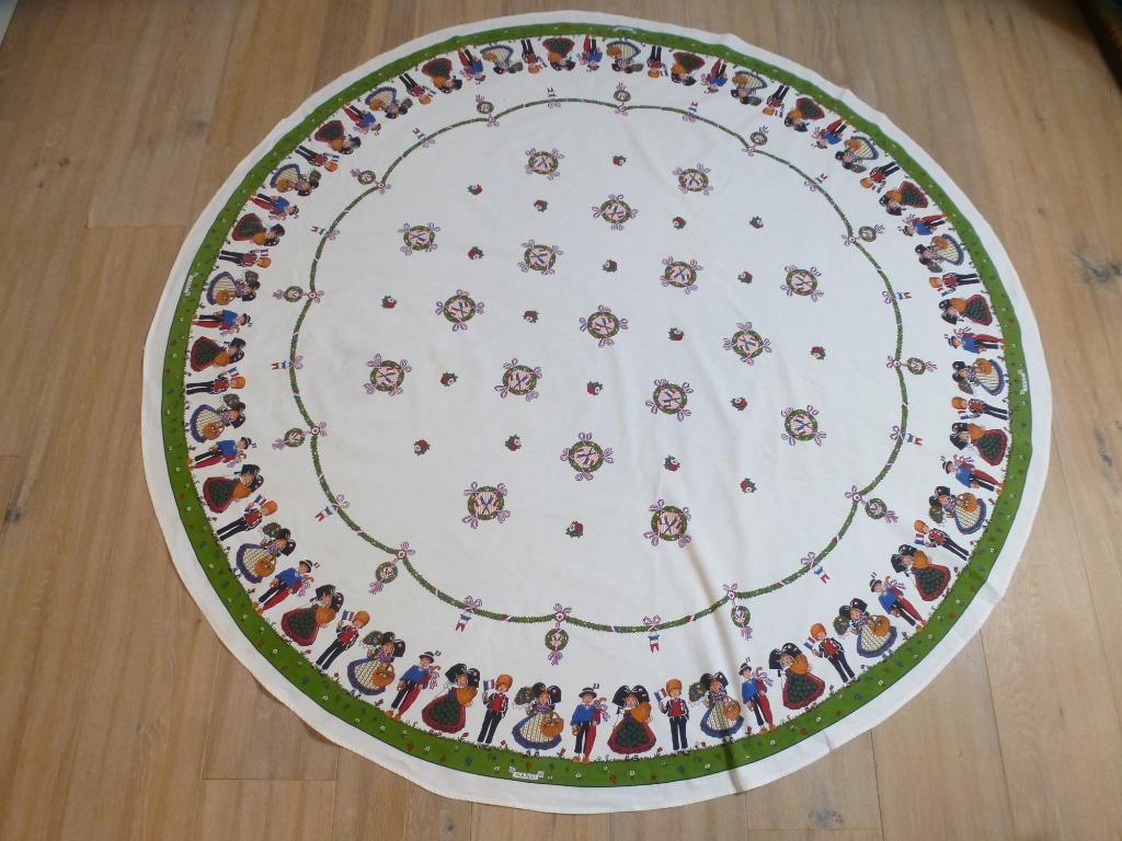 NAPPE RONDE VINTAGE Hansi Alsace Bastille Day, Antiquités & Art, Enlèvement ou Envoi