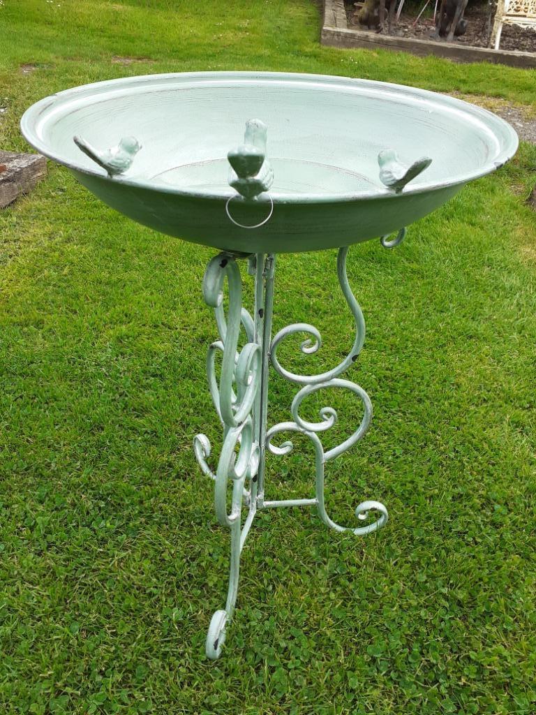 Prachtig vogelbad van gepatineerd metaal, Ophalen of Verzenden, Nieuw, Overige materialen, Overige typen