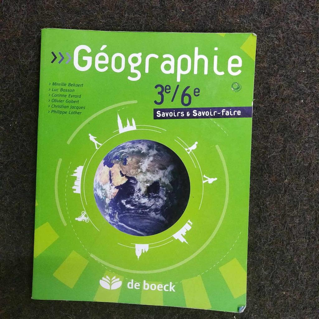 Géographie 3e/6e manuel scolaire secondaire, Livres, Livres scolaires, Enlèvement, Utilisé, Secondaire, Géographie