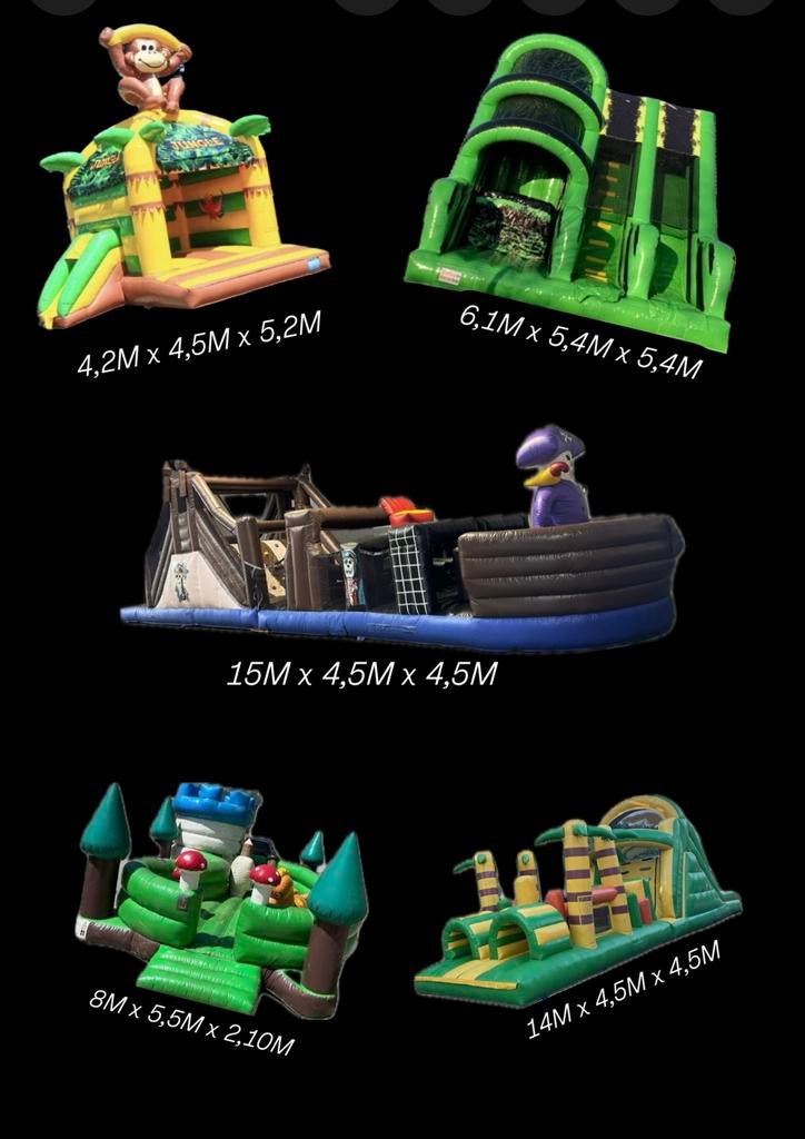 Springkasteel stormbaan te huur, Ophalen, Zo goed als nieuw